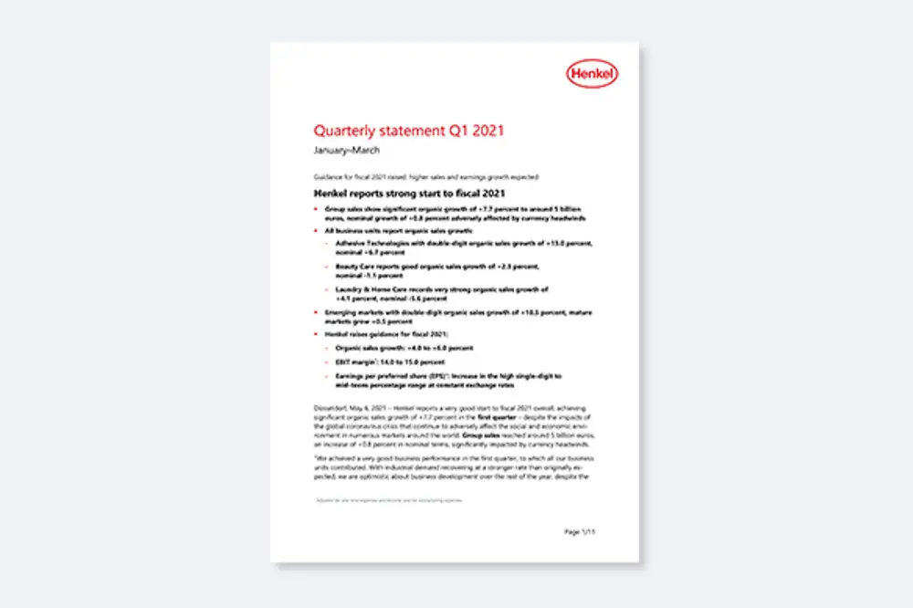 Quarterly Statement Q1 2021