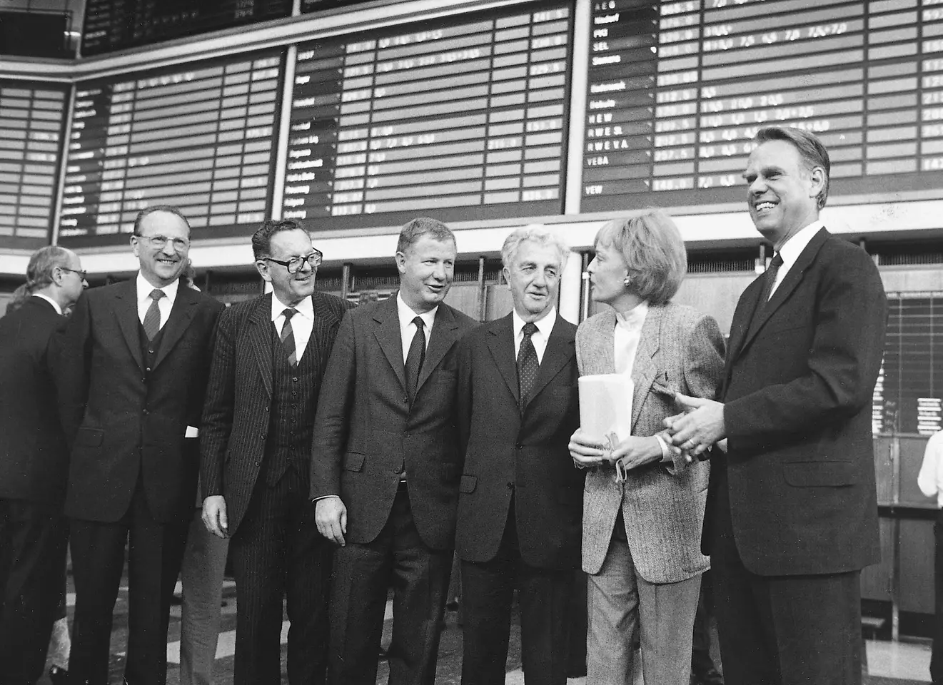 Dr. Hans-Otto Wieschermann, Dr. Helmut Sihler, Dr. Jürgen Manchot, Dr. Konrad Henkel with Gabriele Henkel and Dipl. Ing. Albrecht Woeste