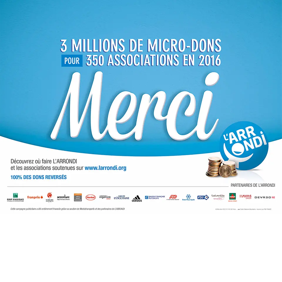 La campagne d’affichage de MicroDON pour L’ARRONDI