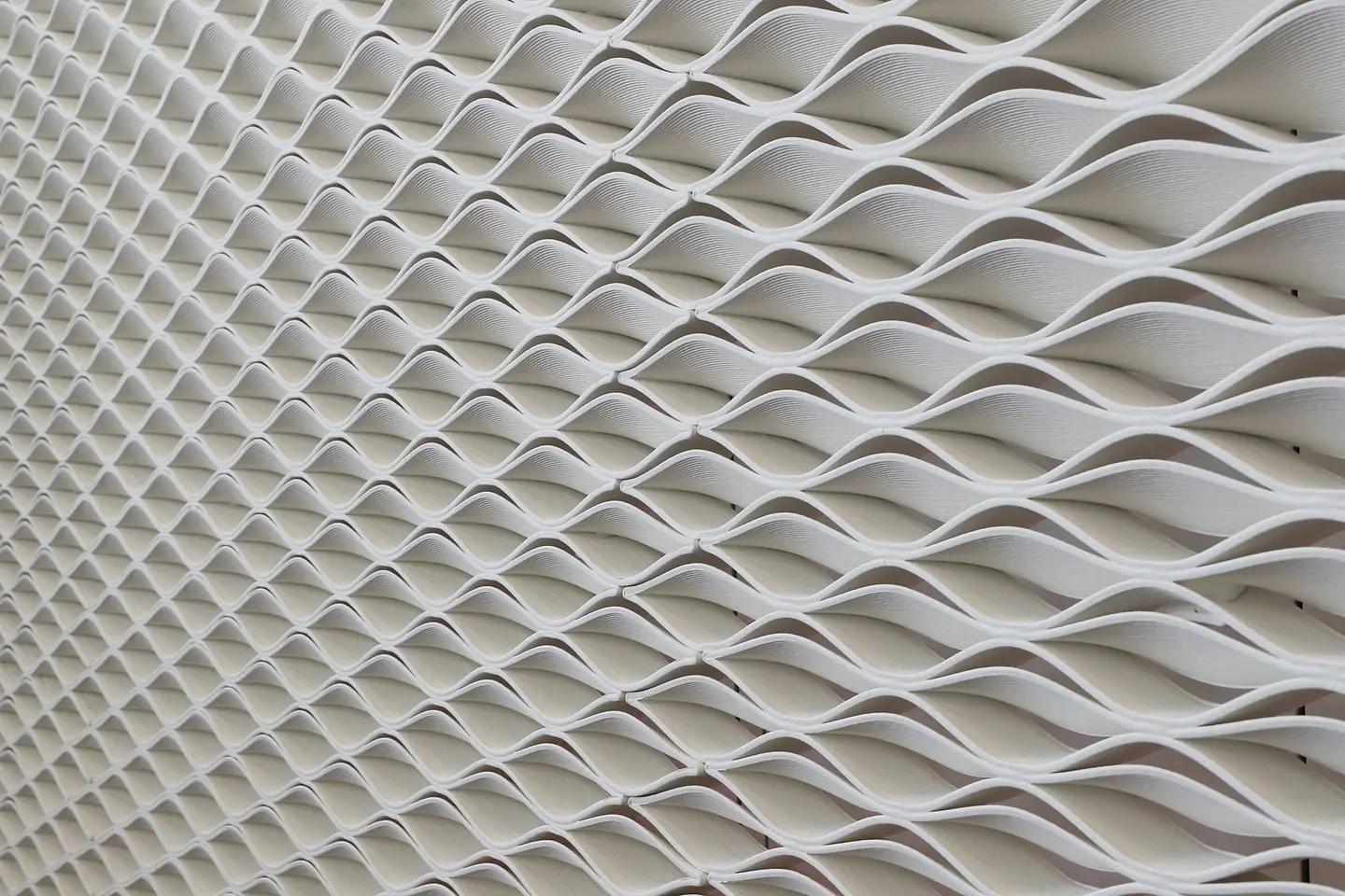 A 3D printed wall in the Henkel Innovation and Interaction Center in Dublin, Ireland, made from Loctite products.